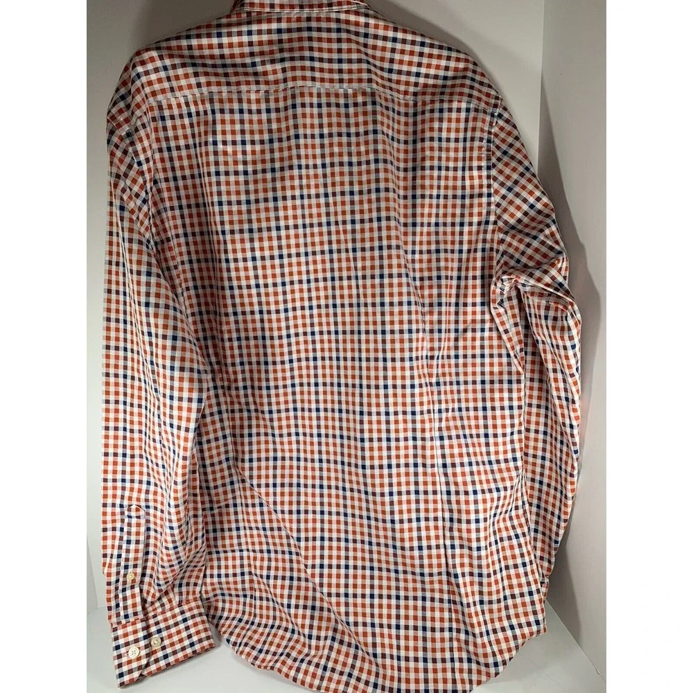 Men's Button Down Up Shirt‎ Long Sleeve Banana Republic Plaid checker Size Large